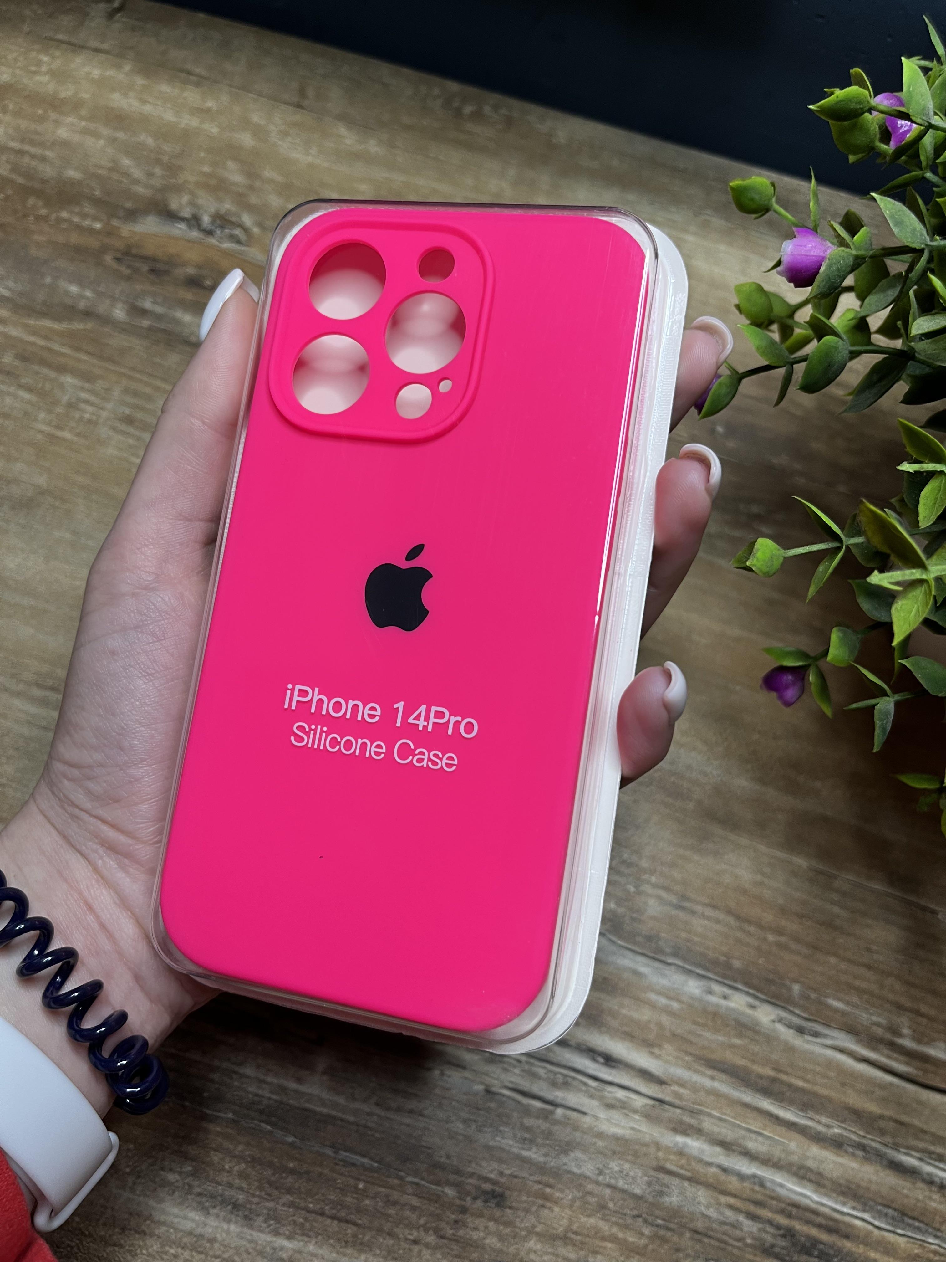 Чехол накладка на iPhone (Айфон) 14 Pro закрытый низ и закрытая камера silicone case full camera Apple - фото 1