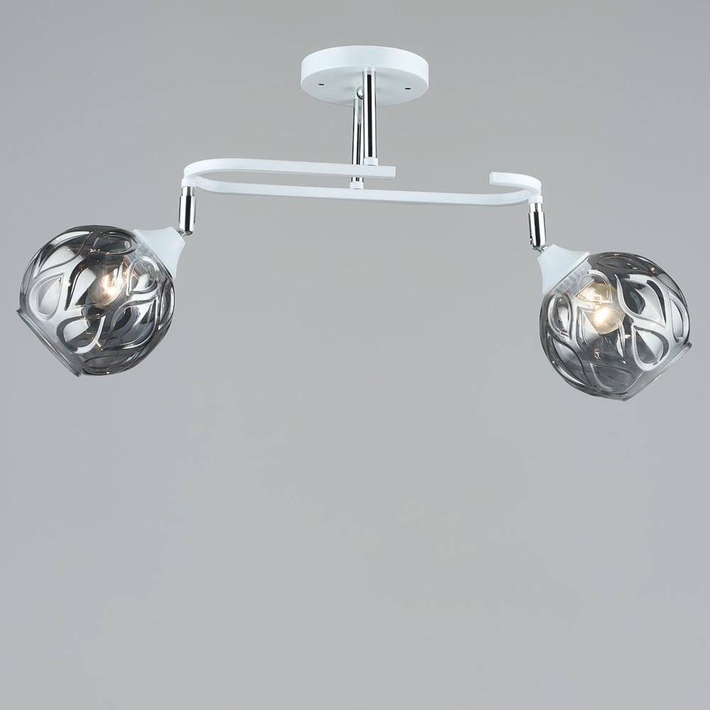 Люстра стельова Light House SRS-19502/2 WT+CH з поворотним механізмом Білий/Хром/Сірий Люстра стельова Light House SRS-19502/2 WT+CH з поворотним механізмом Білий/Хром/Сірий