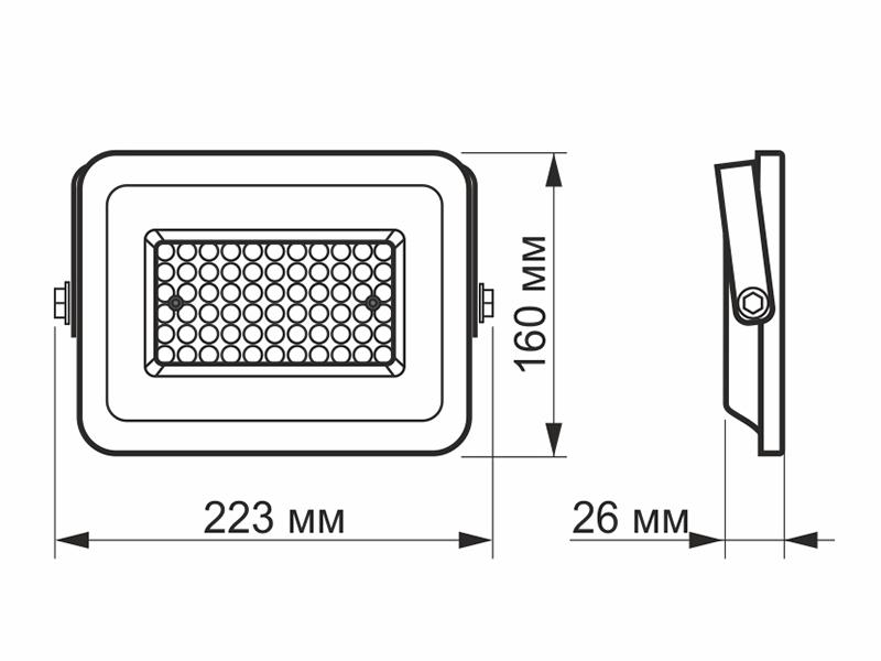 Прожектор Videx LED 50W 5000К 220V IP65 (VL-F2e-505W) - фото 4 Прожектор Videx LED 50W 5000К 220V IP65 (VL-F2e-505W) - фото 4