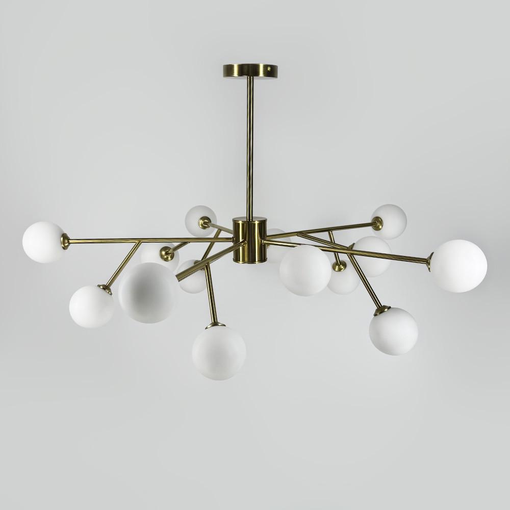Люстра потолочная на 15 белых плафонов Ø 100 см Латунь (AOC 19/15 AB G9) - фото 5 Люстра потолочная на 15 белых плафонов Ø 100 см Латунь (AOC 19/15 AB G9) - фото 5