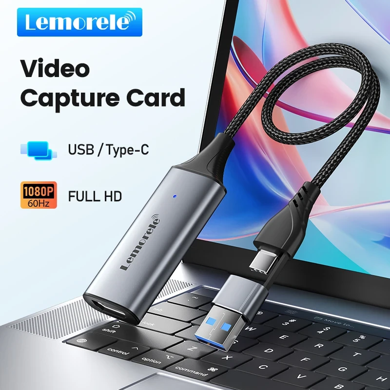 Внешняя карта видеозахвата Lemorele ms2130 - HDMI Full HD для USB Type-C для PC, MacBook, Switch, Xbox, PS4/5 - фото 4