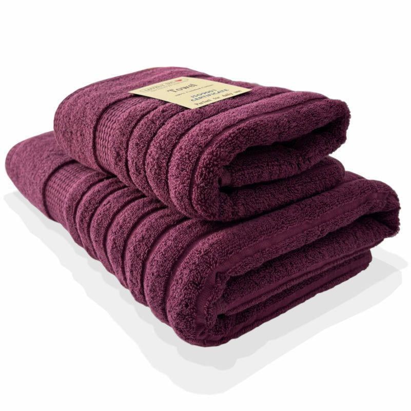 Набор полотенец для ванной Lovely Svi Oxford Stripe жаккард 2 шт. 70х140/50х90 см Burgundy (391124)