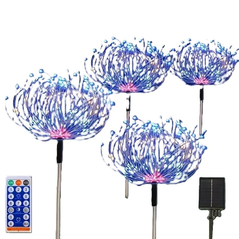 Набор светильников на солнечной батарее садовых Фейерверк с пультом 4 шт. Сине-розовый (MX-00009081) - фото 6 Набор светильников на солнечной батарее садовых Фейерверк с пультом 4 шт. Сине-розовый (MX-00009081) - фото 6