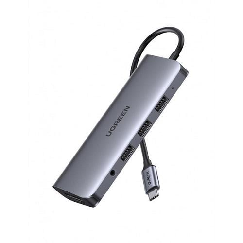 Док-станція USB3.0 Type-C USB UGreen CM179 3.0x3/HDMI/VGA/TRS/RJ45/SD&TF/PD 80133