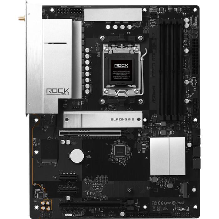 Материнская плата ASRock B650 ROCK Wi-Fi 7 ATX sAM5 AMD B650 4xDDR5 2xM.2 4xSATA HDMI 2.5 GbE Black