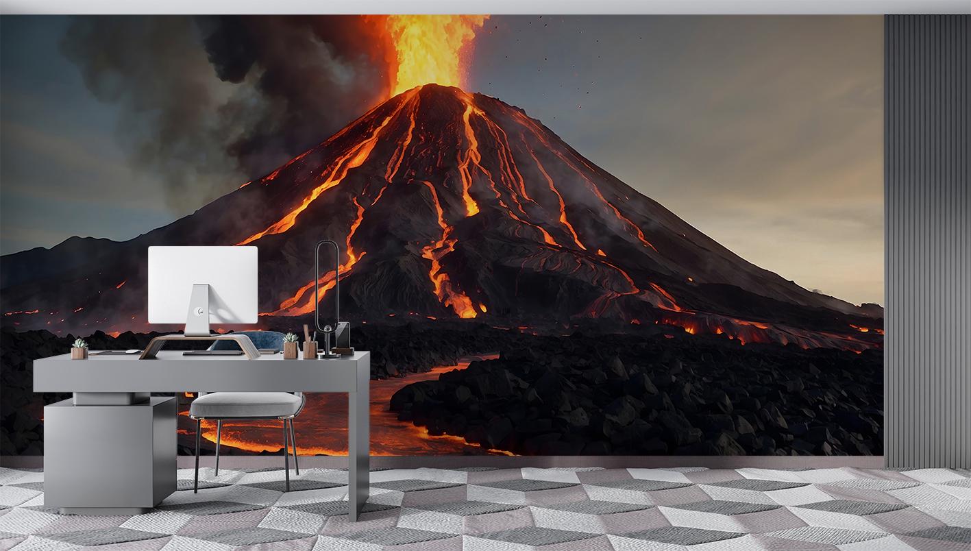 Фотообои флизелиновые Upstream Вулкан с лавой 180х120 см (S5NTR-112/2) - фото 3
