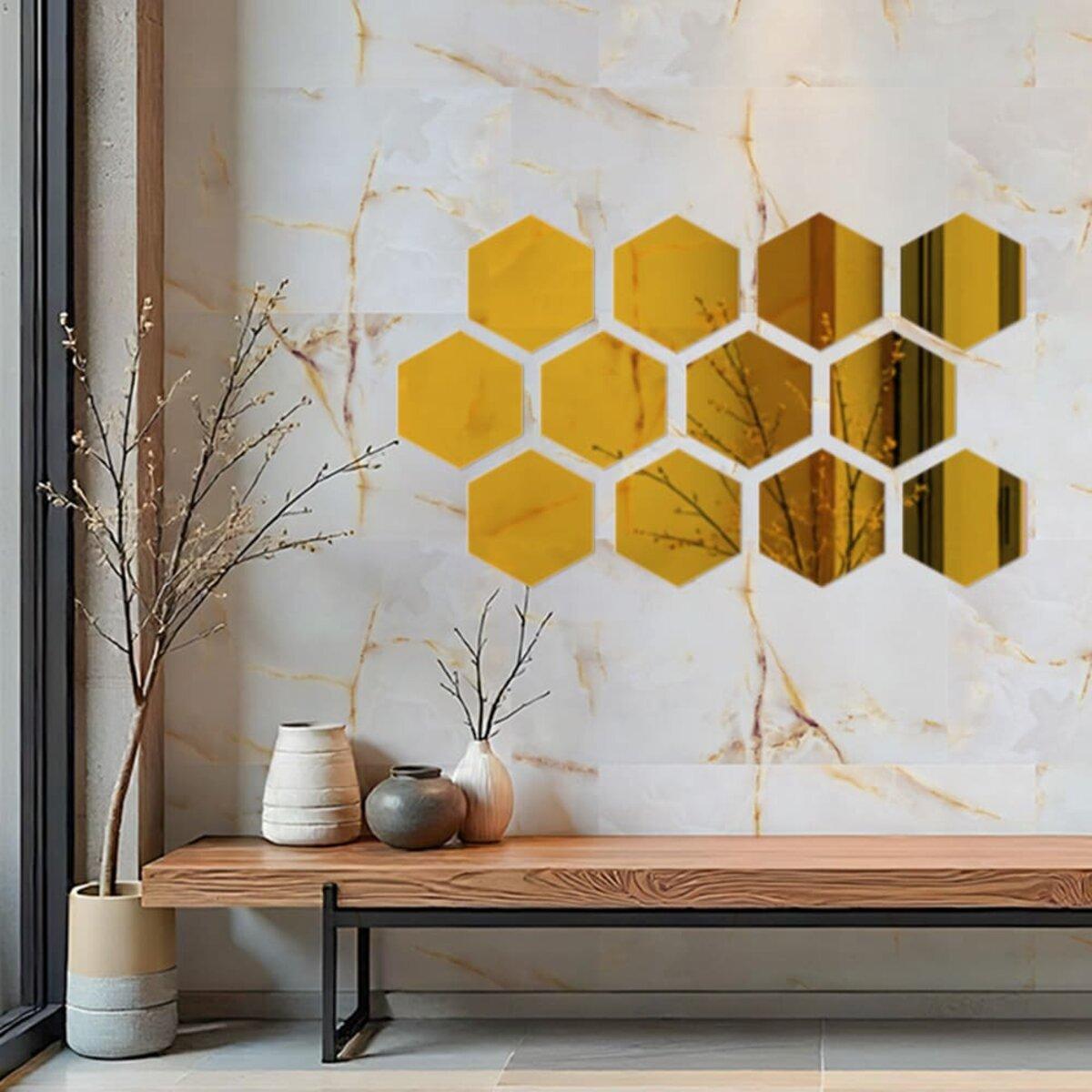 Декор дзеркальний акриловий самоклеючий 150х175 мм 12 шт. Золотий (SW-00002518) - фото 5 Декор дзеркальний акриловий самоклеючий 150х175 мм 12 шт. Золотий (SW-00002518) - фото 5