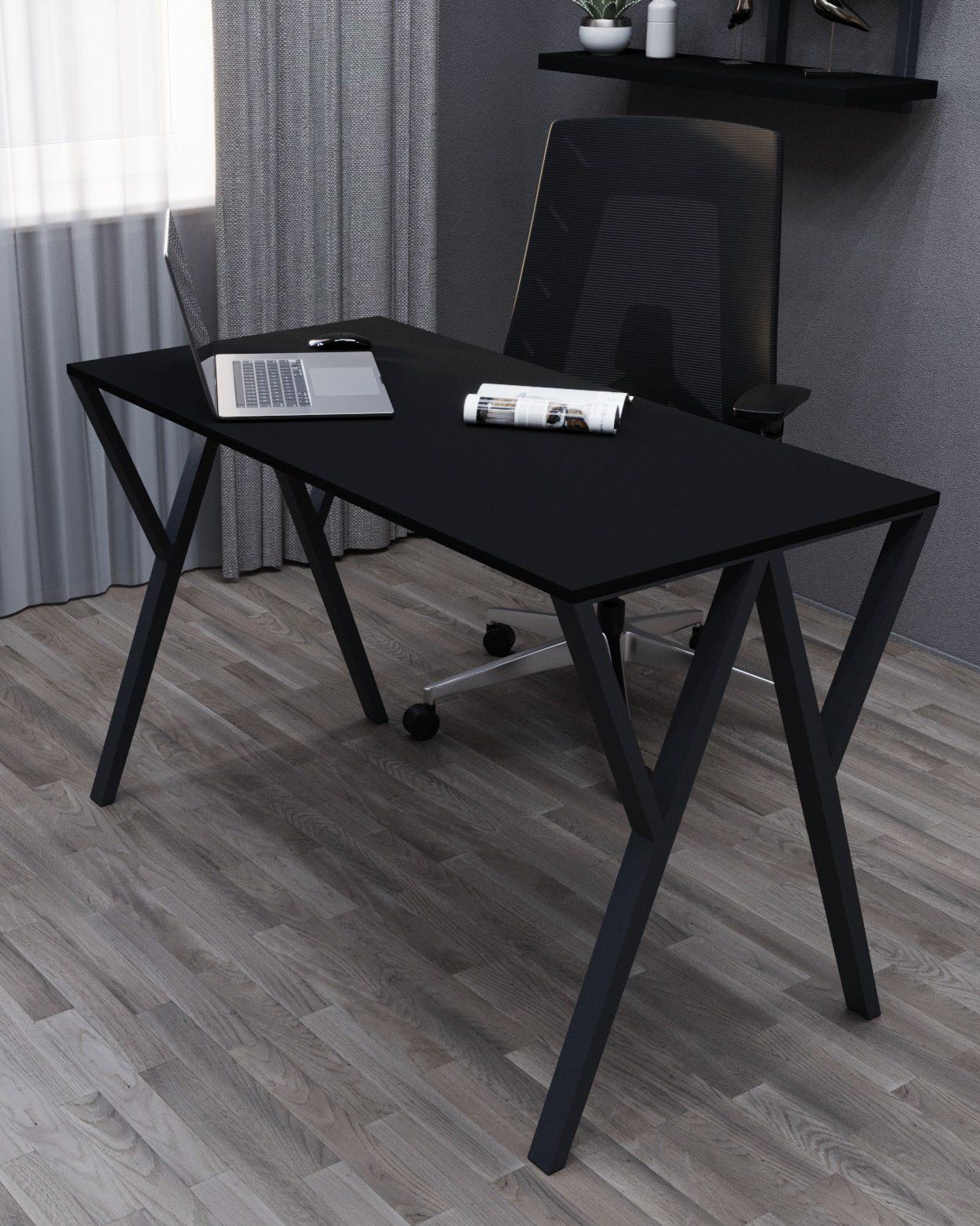 Стол письменный лофт Серия 6 1200х600х16 мм Черный (15296932)