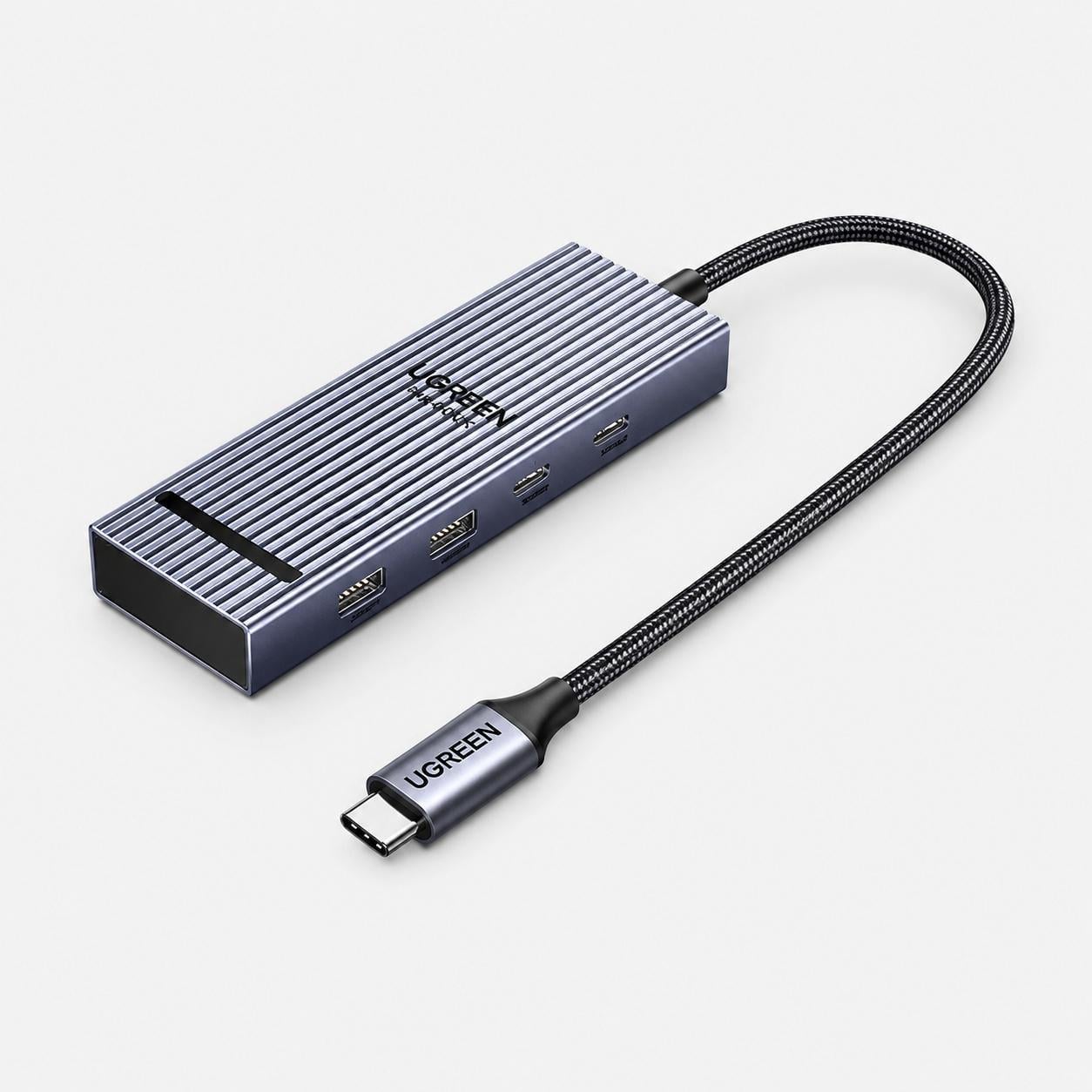 Док-станция USB-C 7в1 UGREEN Revodok CM880 40 см HDMI PD 100 Вт Космически серый (85096)