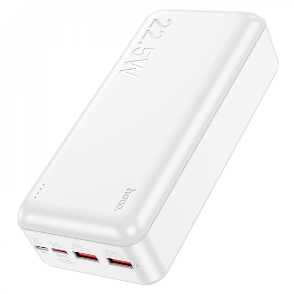 Павербанк Hoco J101B 30000 mAh 22,5 W 3.0/PD быстрая зарядка Белый