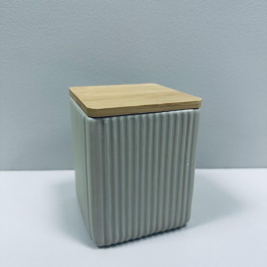 Банка керамічна з бамбуковою кришкою Scandi Beige BonaDi 304-018 900 мл (2542545295)