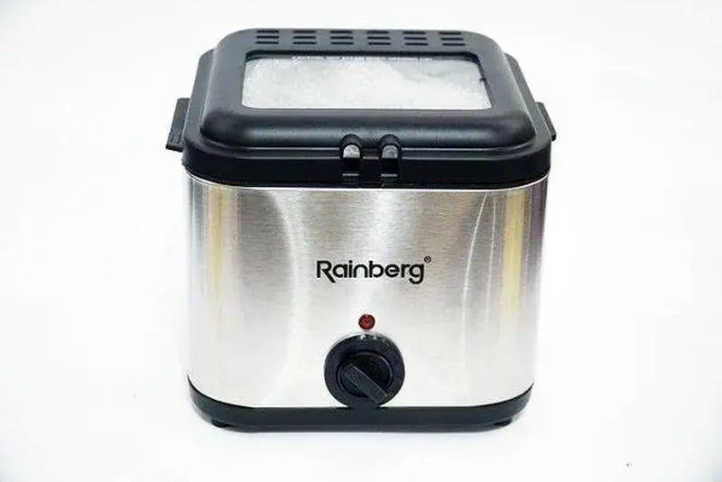 Фритюрница Rainberg RB-2219 3200 Вт с регулировкой температуры и крышкой со смотровым окном из нержавеющей стали 3 л (opt-21143)