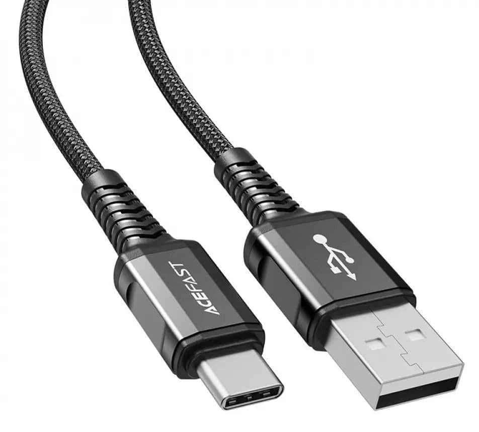 Кабель для зарядки смартфона ACEFAST C1-04 USB Type A-Type-C 3 A 1,2 м Чорний (206251)