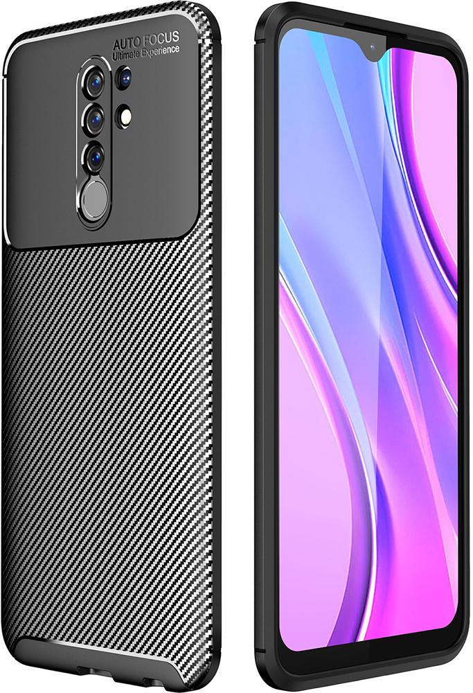 Чохол накладка Auto Focus Carbon для Xiaomi Redmi 9 Black (20071-2B)