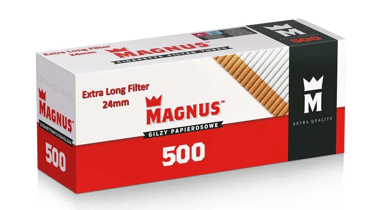 Гильзы для сигарет Magnus Extra Long 500 шт. 24 мм Гильзы для сигарет Magnus Extra Long 500 шт. 24 мм