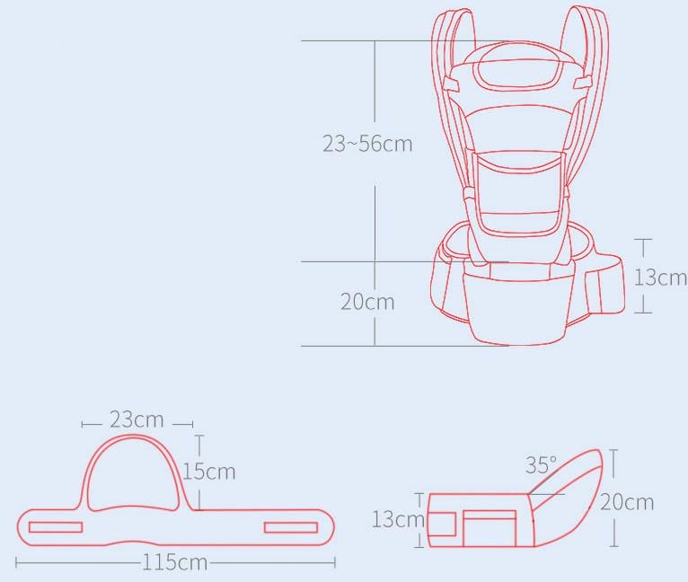 Хіпсіт Baby Carrier 6в1 з силіконовим слинявчиком Темно-синій (n-9944) - фото 2