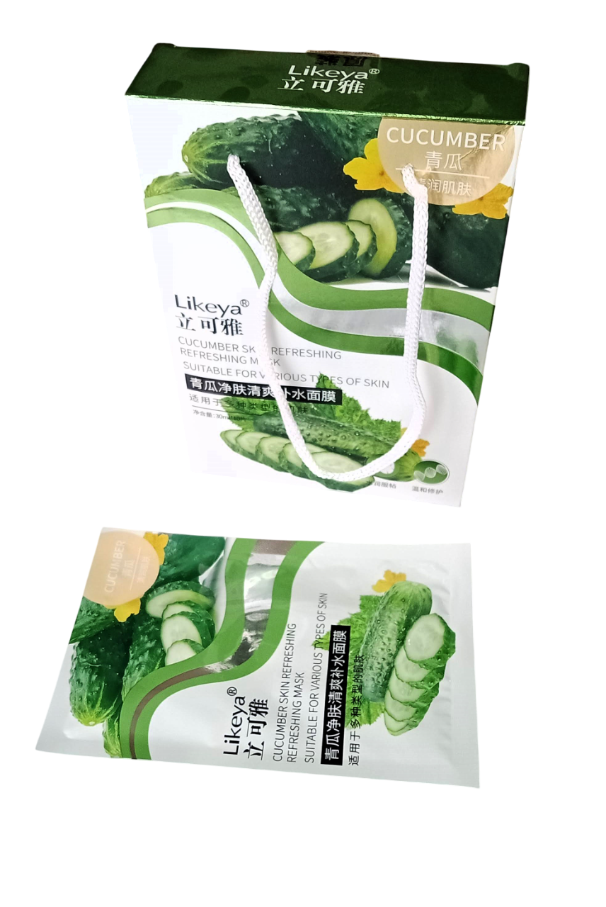 Маска увлажняющая для лица Likeya с экстрактом огурцов 10 шт. 30 г Маска увлажняющая для лица Likeya с экстрактом огурцов 10 шт. 30 г
