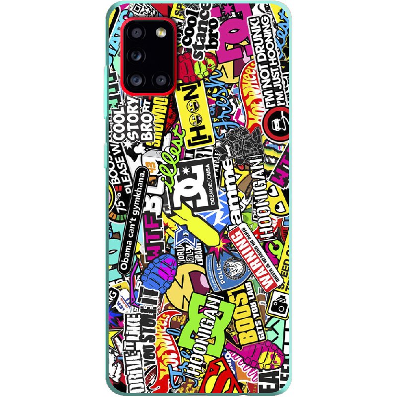 Чехол Boxface Samsung A315 Galaxy A31 Multicolored Inscriptions Мятный силикон (39470-up880-39921)