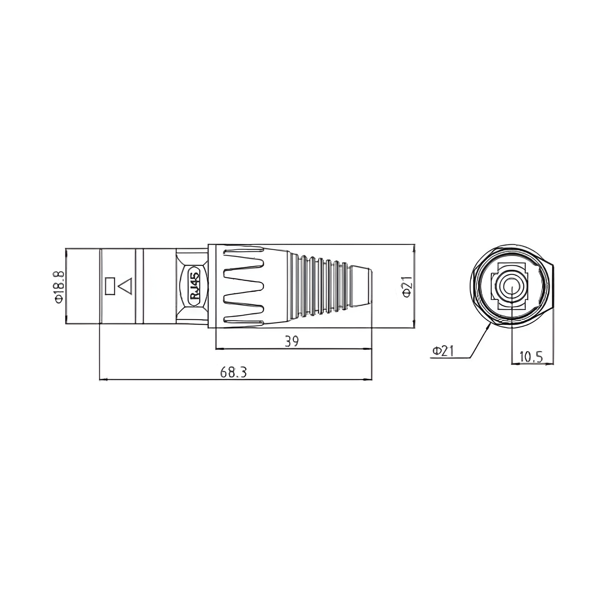 Роз'єм штекер для кабелю Starlink RJ45-EL-RJ-WB Ethernet male (7002) - фото 3