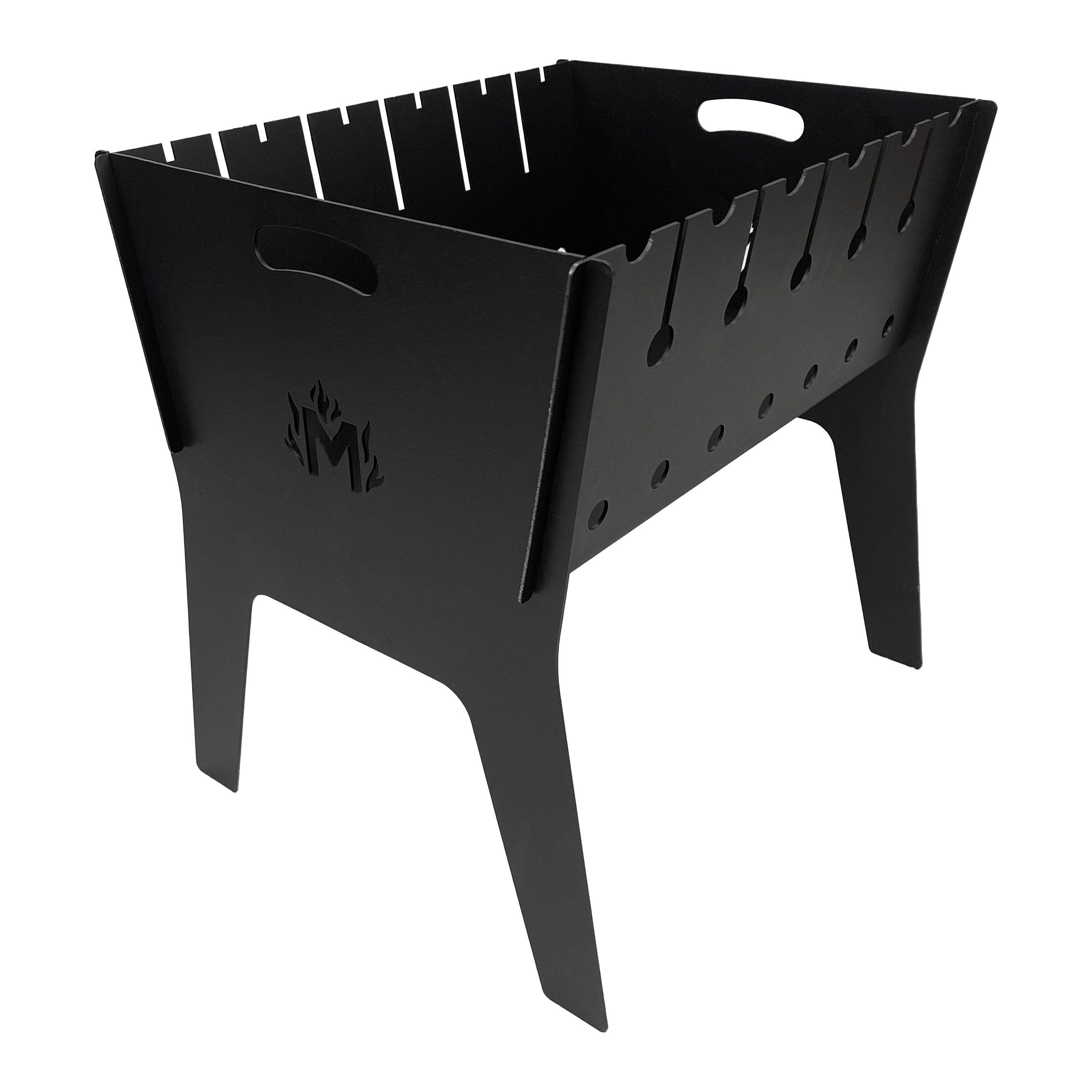 Мангал разборный Mzavod Феникс стальной двухуровневый на 6 шампуров 3 мм Черный (136-17-1060410100003)