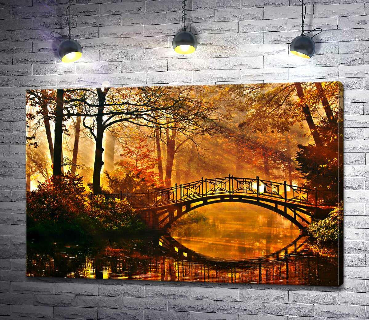 Картина ArtPoster Изысканный мост соединяет берега в осеннем лесу 130x86 см Модуль №1 (002472) Картина ArtPoster Изысканный мост соединяет берега в осеннем лесу 130x86 см Модуль №1 (002472)