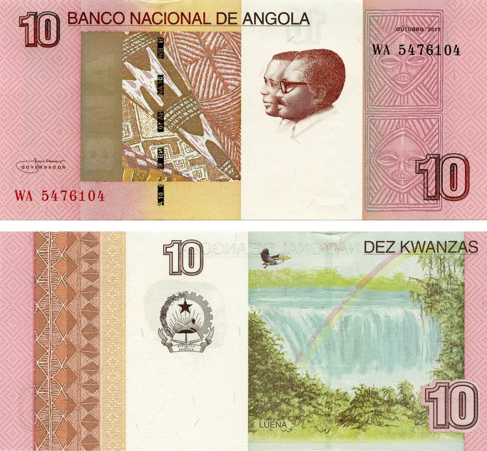 Колекційна банкнота Ангола 10 кванза 2012 UNC P151B (Б06132)