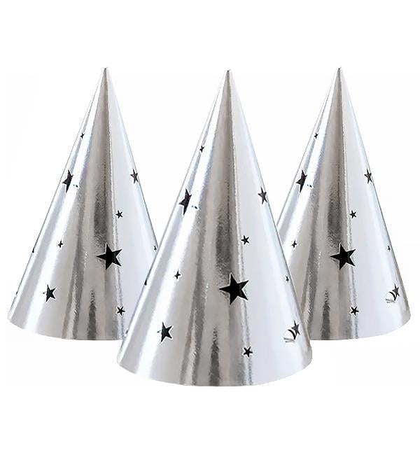 Колпачки бумажные Stars 15 см 5 шт. Серебряный (514353)