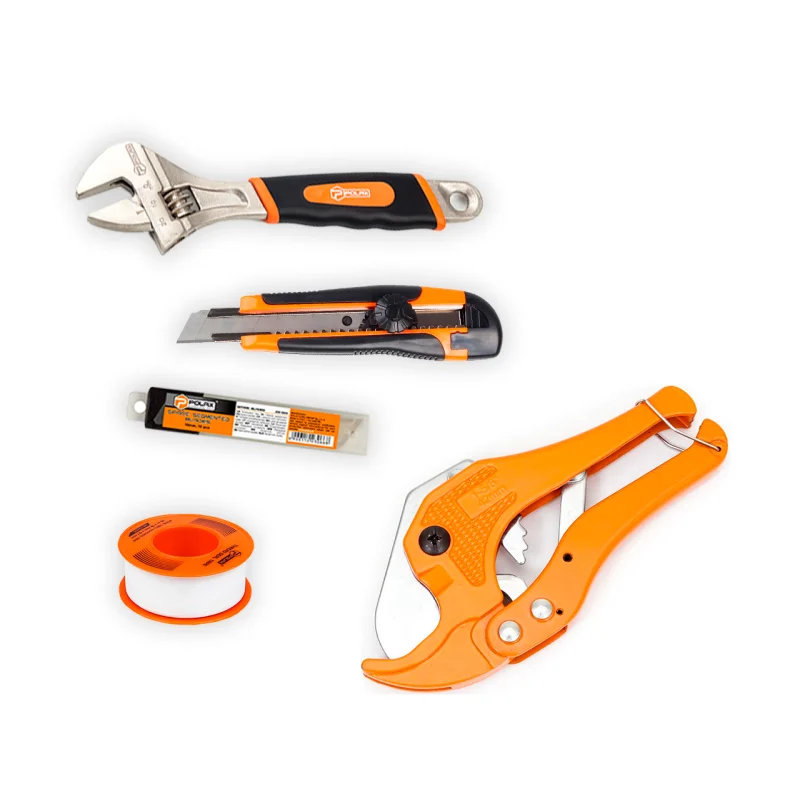 Набор труборез/тефлоновая лента разводной ключ и нож сегментный (335-15)