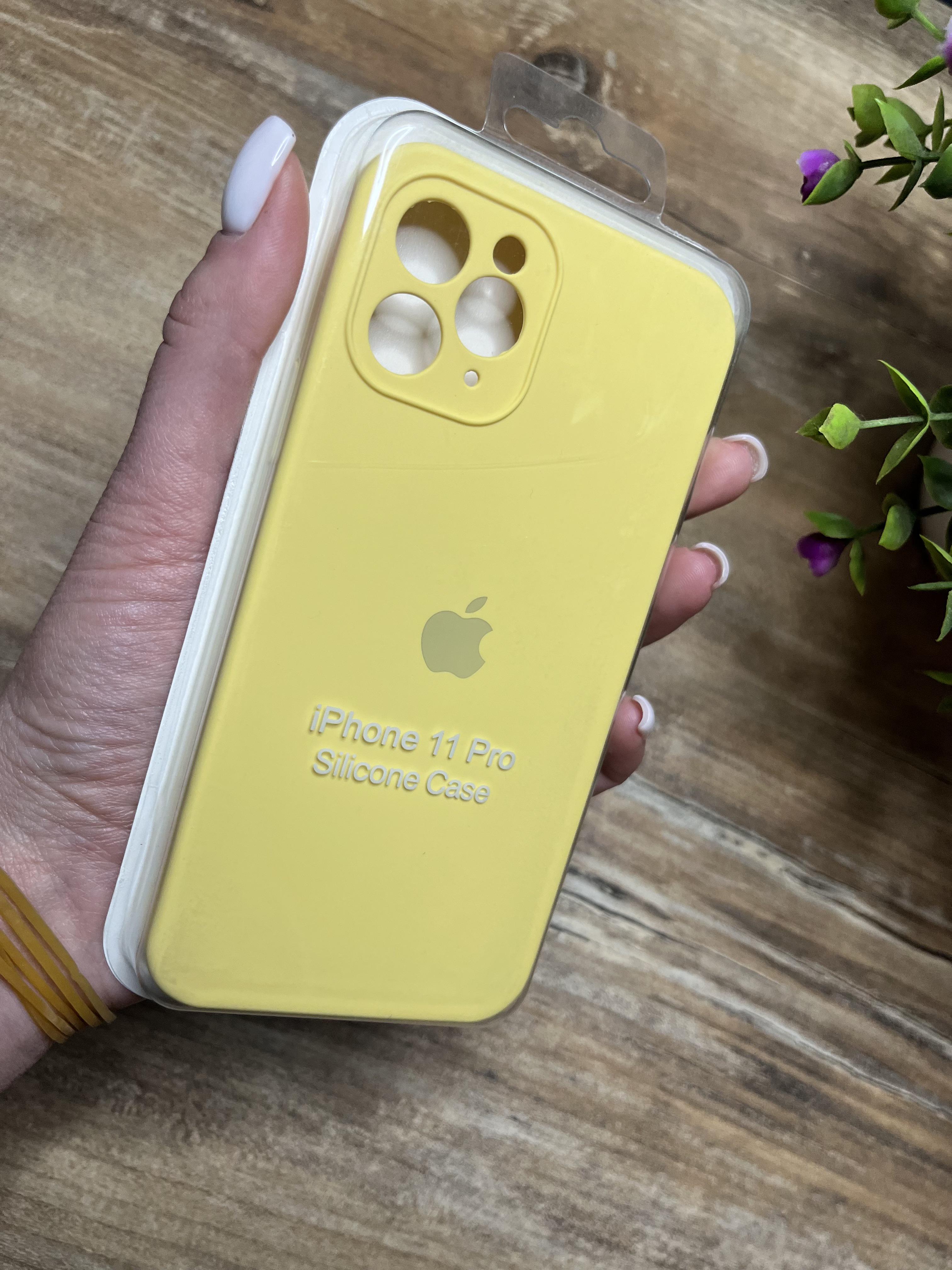 Чехол накладка на iPhone (Айфон) 11 pro квадратные борта silicone case full camera Apple