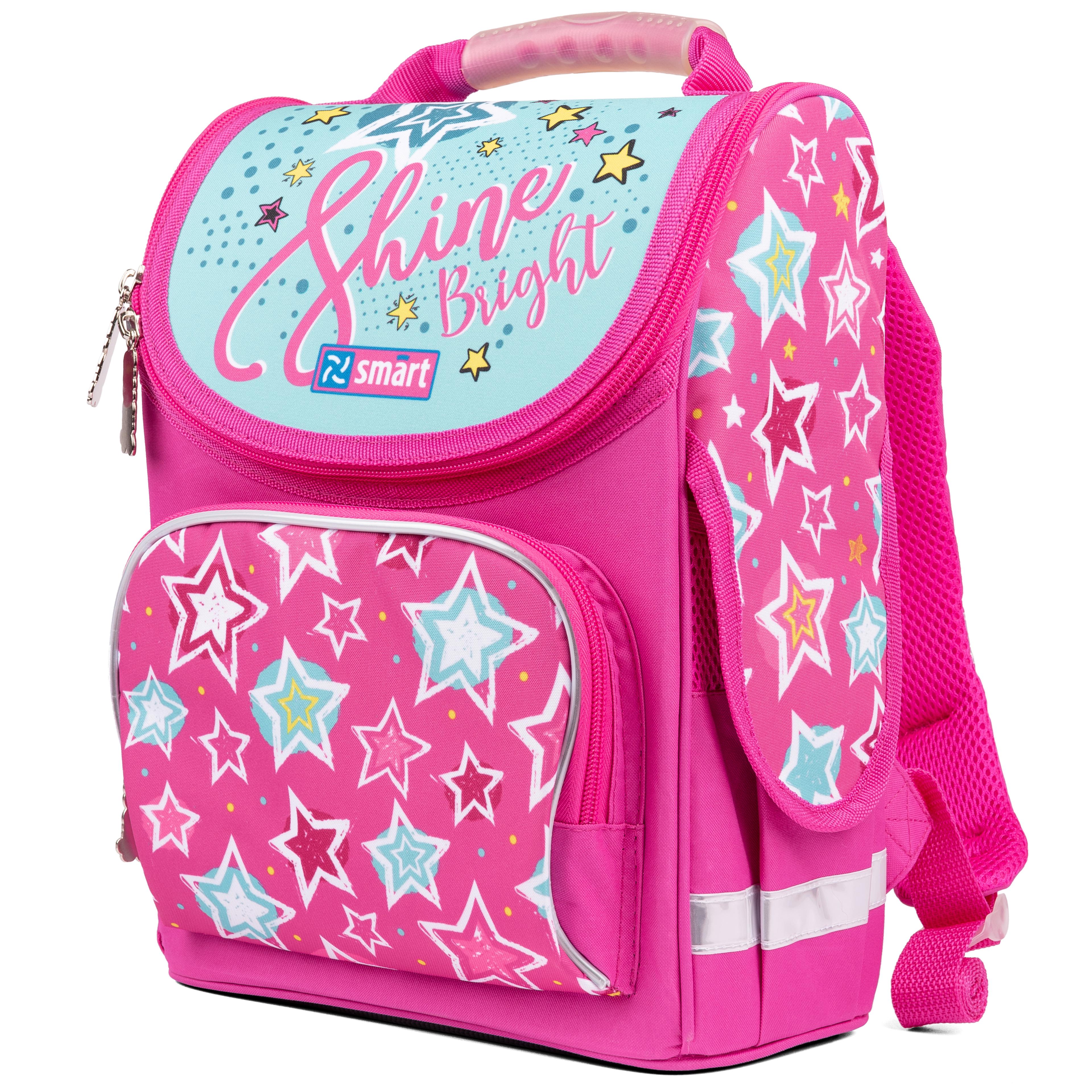Рюкзак шкільний каркасний Smart PG-11 Shine Bright Рожевий/Бірюзовий (557073) - фото 4