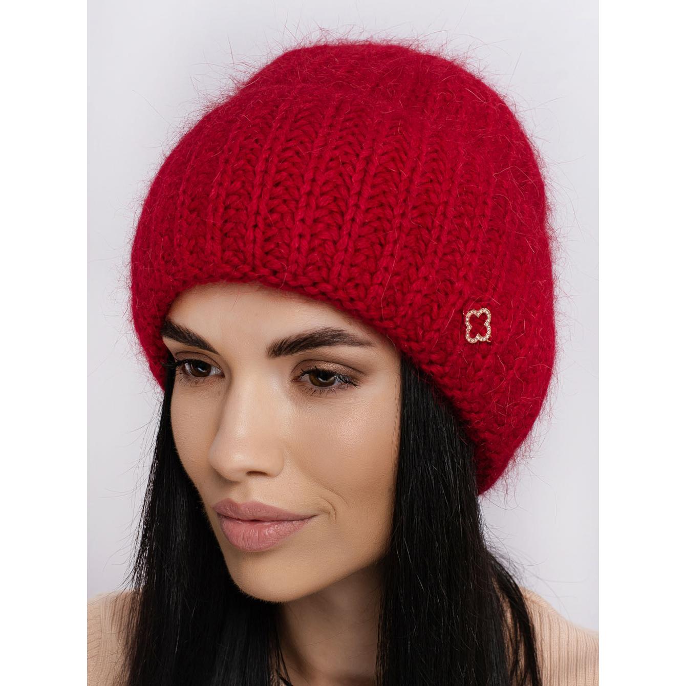 Шапка ангоровая Leks Троянда one size Красный - фото 1 Шапка ангоровая Leks Троянда one size Красный - фото 1