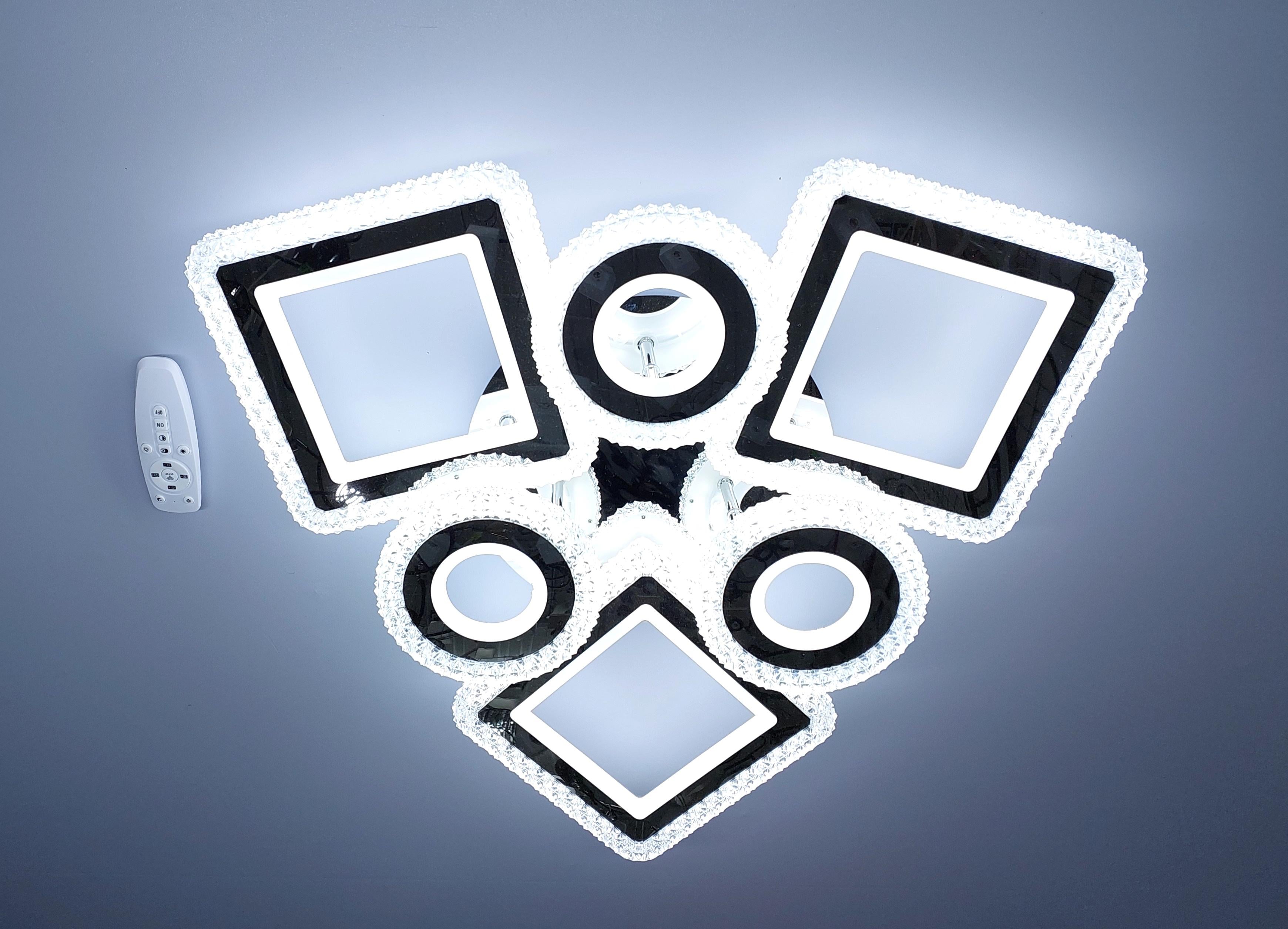 Люстра светодиодная 84/3+3 CR с пультом 222W Хром (18205158)