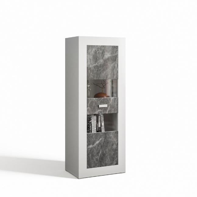 Витрина Світ Меблів Прага 2Д Ск 600х400х1600 в гостиную из ЛДСП Белый/Индастриал Витрина Світ Меблів Прага 2Д Ск 600х400х1600 в гостиную из ЛДСП Белый/Индастриал