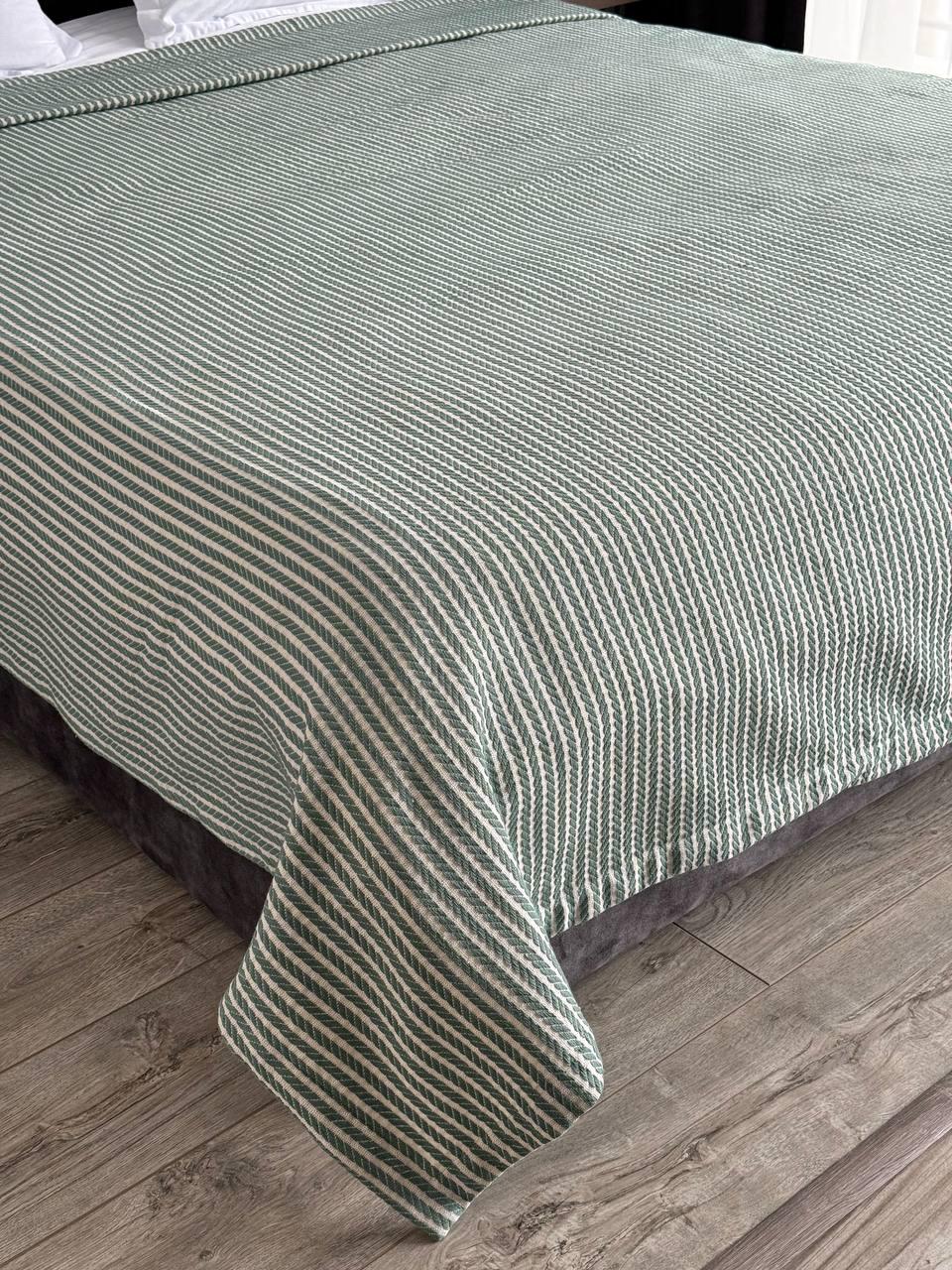 Плед хлопковый Косичка комбинированная 220x230 см Ментоловый (11812-F7-220x230cm) - фото 4 Плед хлопковый Косичка комбинированная 220x230 см Ментоловый (11812-F7-220x230cm) - фото 4