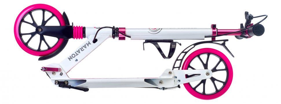 Самокат Maraton Decider з амортизаторами та підногою + ремінь Рожевий - фото 2 Самокат Maraton Decider з амортизаторами та підногою + ремінь Рожевий - фото 2