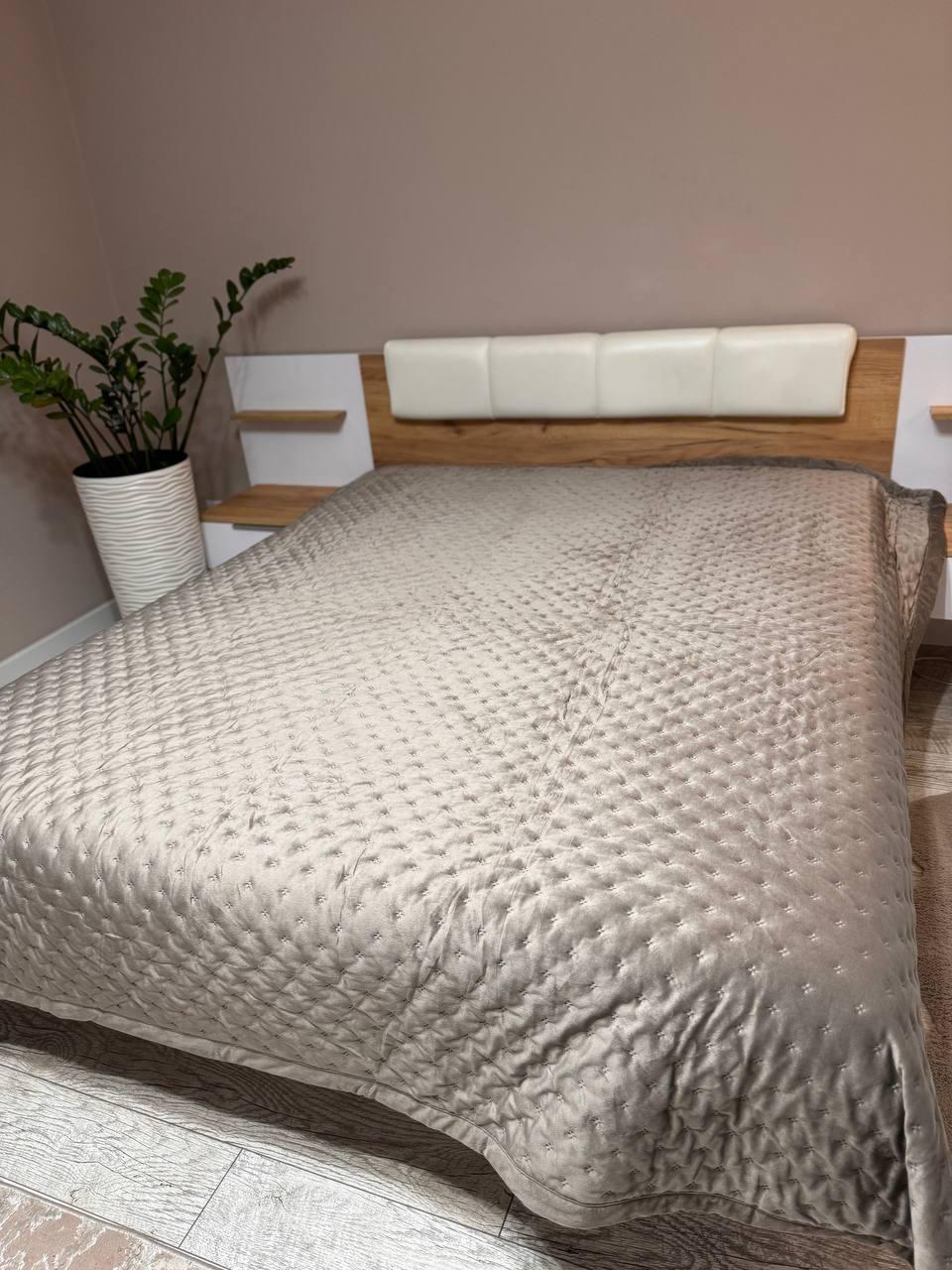 Плед велюровый евро 210х230 см Серый (П4К-al-25-vel-005)