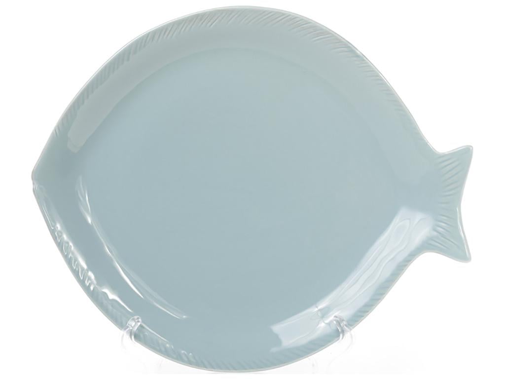 Блюдо керамическое в форме рыбы 20 см Бирюзовый (BDI-545-403)