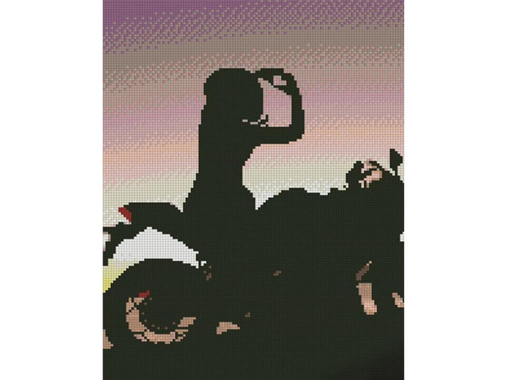 Набір для творчості алмазна картина Strateg Серце від байкера KB069 30x40 см (MTT-167693)