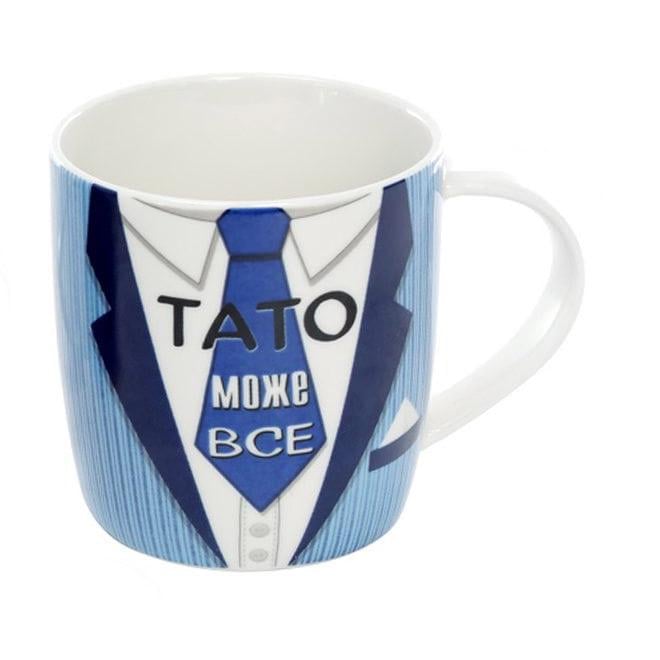 Чашка фарфоровая Flora "Тато може все" 0,36 л (32179)