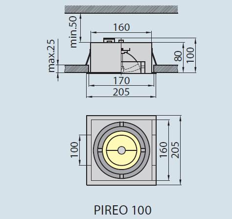 Світильник врізний Brilum PIREO 100 Сірий (OS-PIR100-90) - фото 2