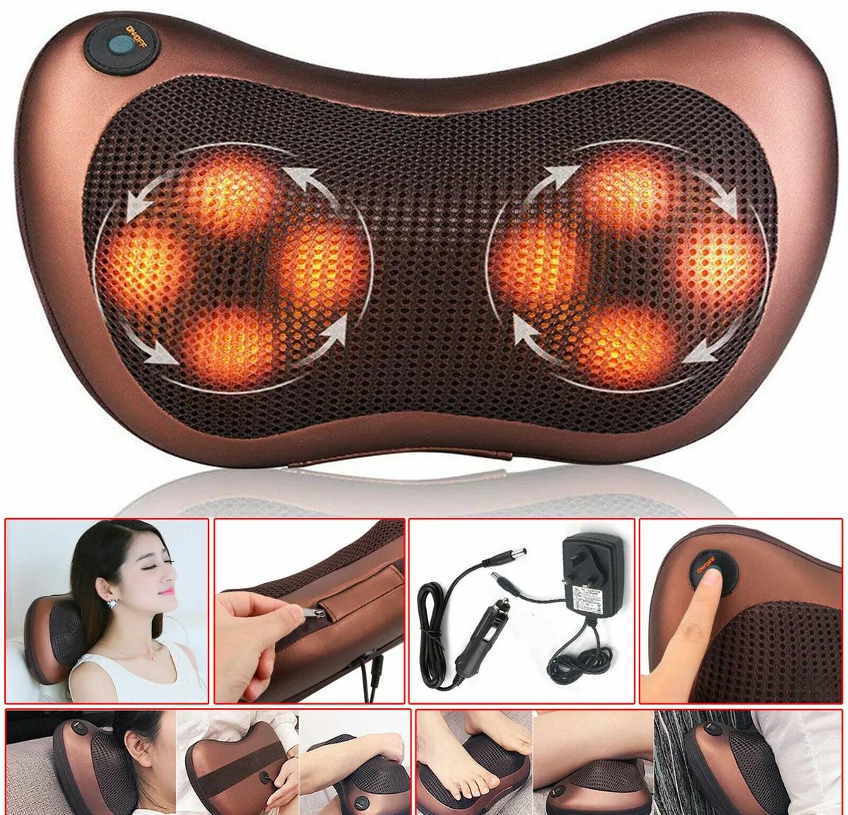 Массажная подушка Massage Pillow 8028 с инфракрасным подогревом - фото 10