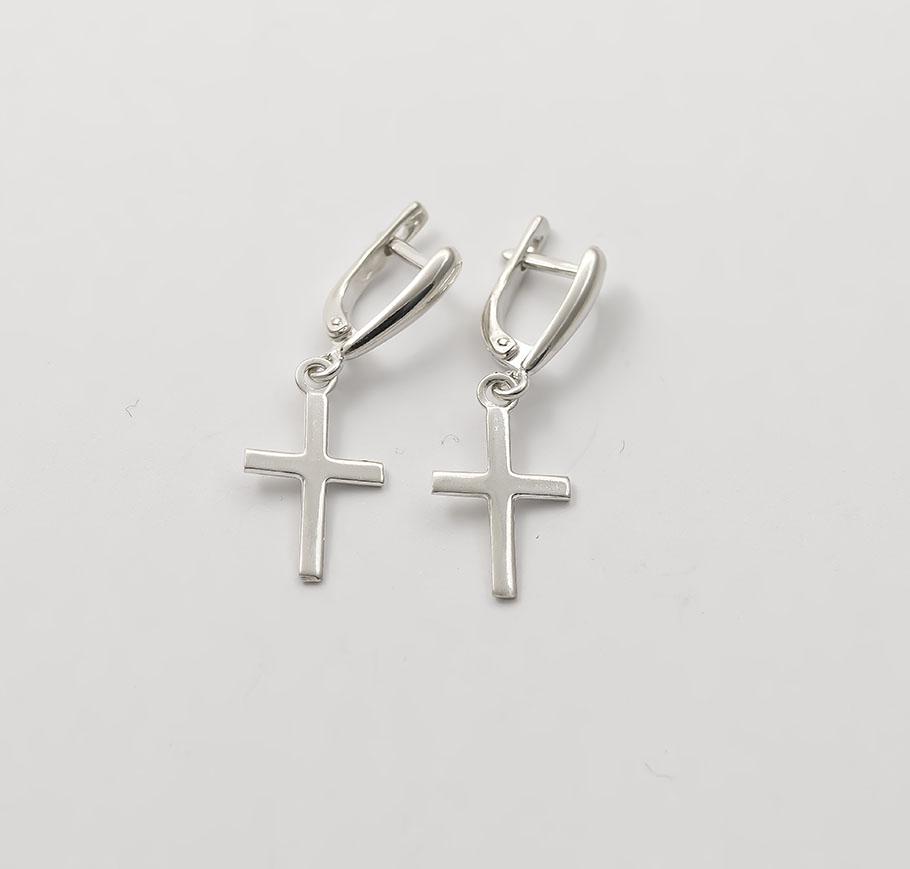 Серьги серебряные Maxi Silver 9190 Кресты (89190)