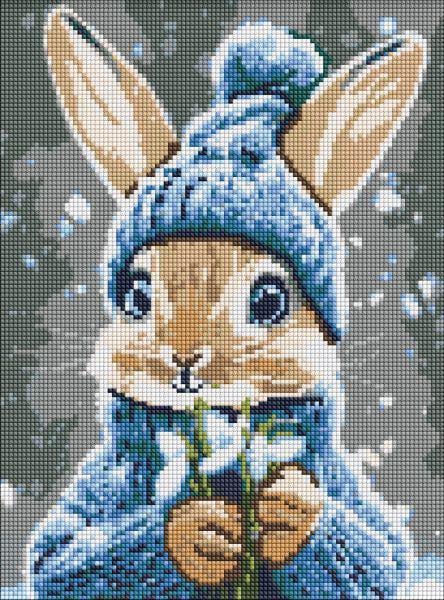 Алмазная мозаика Ideyka Кролик с подснежниками 30x40 см (Id-AMO20039)