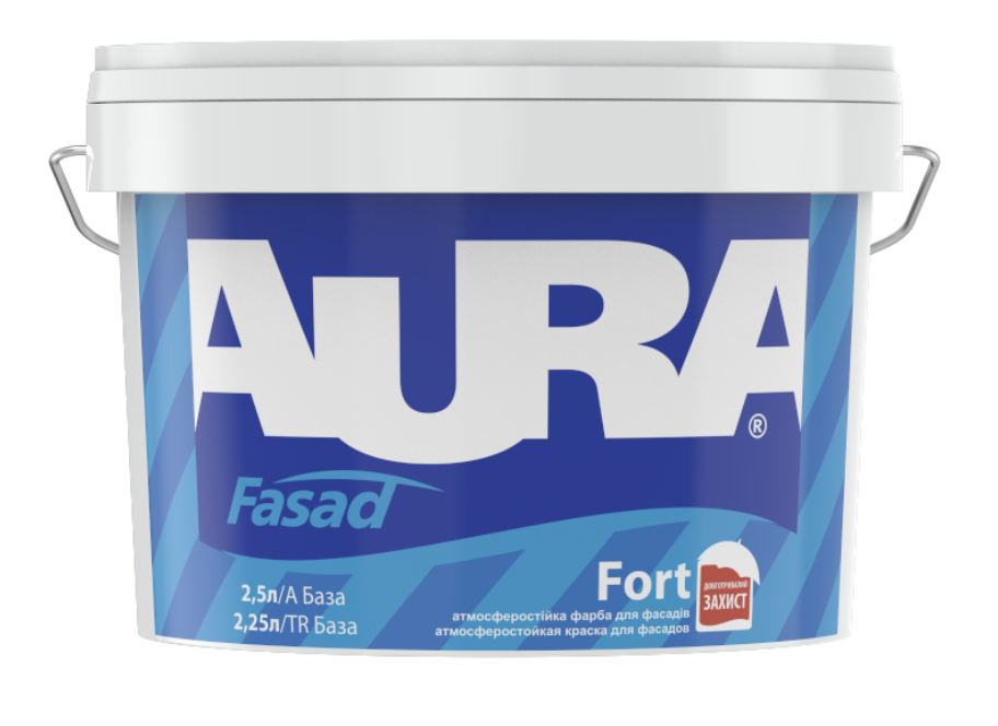 Краска силиконизированная фасадная Aura FASAD FORT 2,5 л Белый В1 (1777522167)