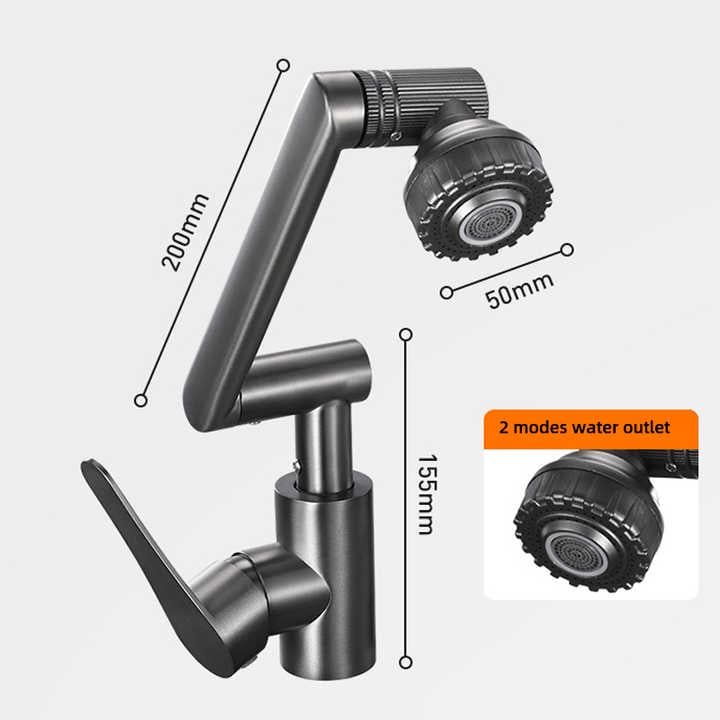 Змішувач для раковини поворотний складаний Water Tap Графітовий - фото 13