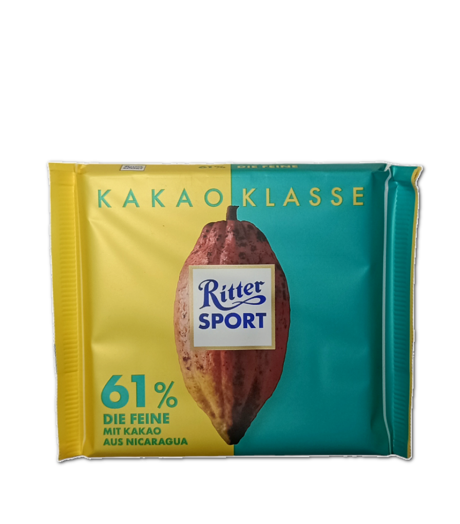 Чорний шоколад Ritter Sport 61% какао 100 г (57695)