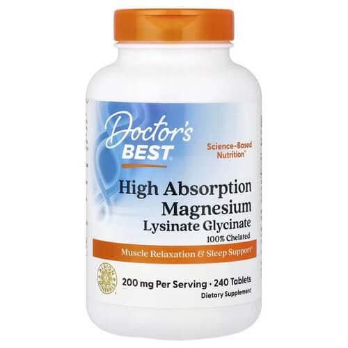 Магний Doctor's Best High Absorption Magnesium 100 мг 240 Tablets (DRB-00087)