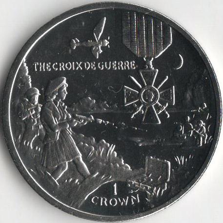 Коллекционная монета Остров Мэн 1 крона 2004 Награда Военный крест UNC (KM#-1234)
