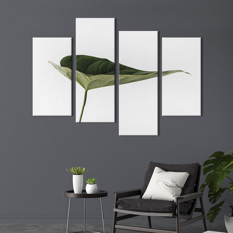 Картина на полотні Самотній зелений лист 129x90 см (990-42)