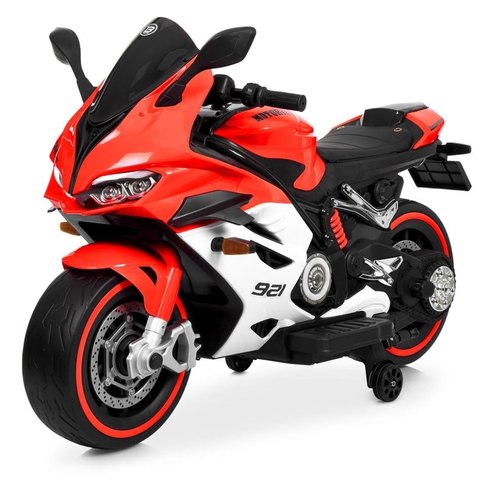 Детский электрический мотоцикл Bambi Racer 12V одноместный до 30 кг Красный (DE-169-E-1013) Детский электрический мотоцикл Bambi Racer 12V одноместный до 30 кг Красный (DE-169-E-1013)